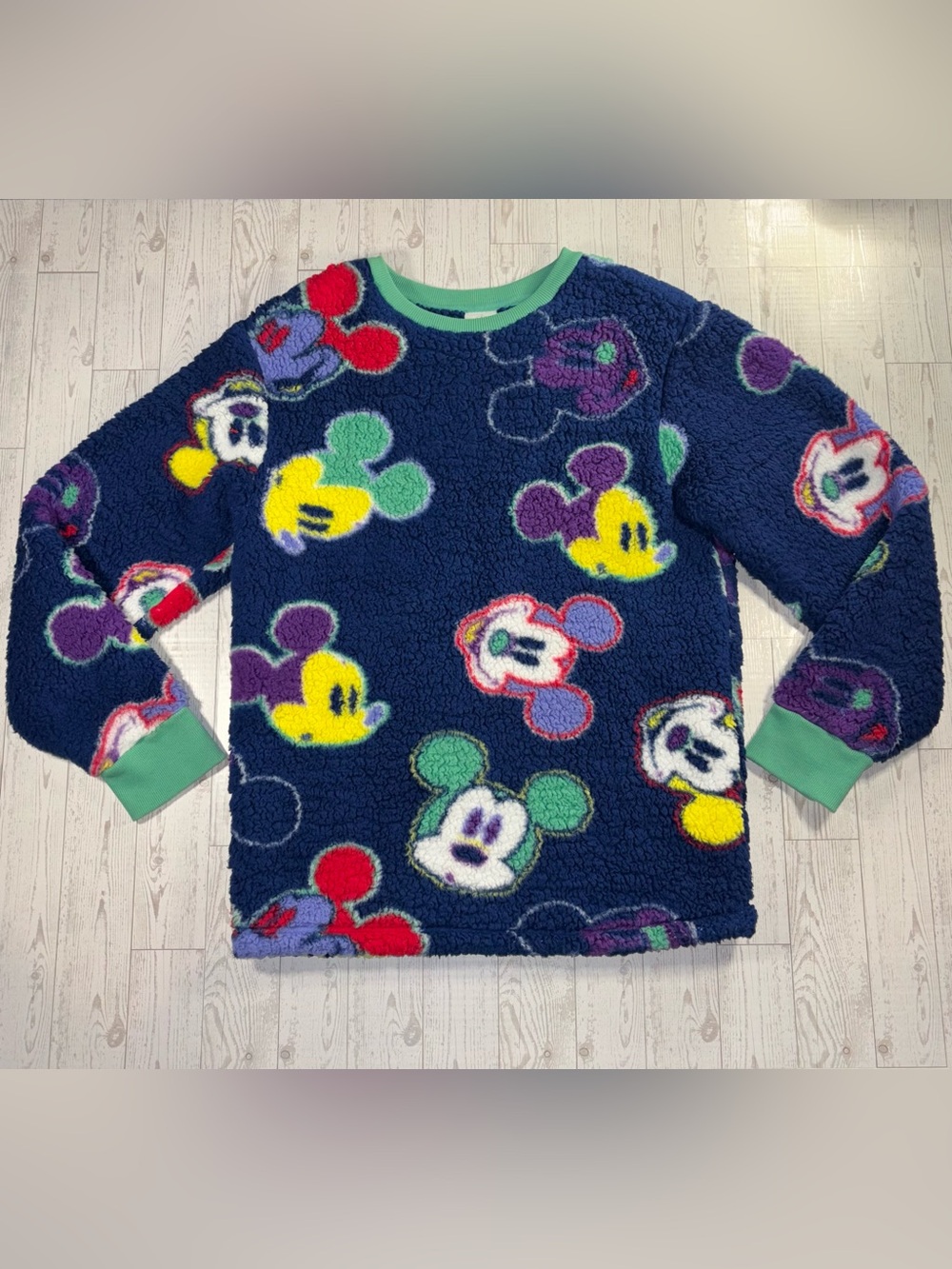 Disney Mickey Mouse Sherpa Fleece Pullover Sweatshirt Adult Small
